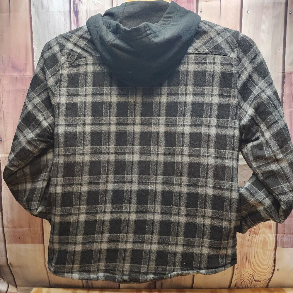 Legendary Outfitters XL Snap Hood Jacket Gray Black Pockets Very‎ Warm Insulated - Picture 3 of 8